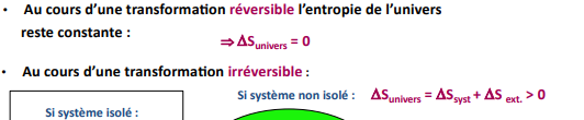 Thermodynamique réactions irréversibles et réversibles UE1 Chimie