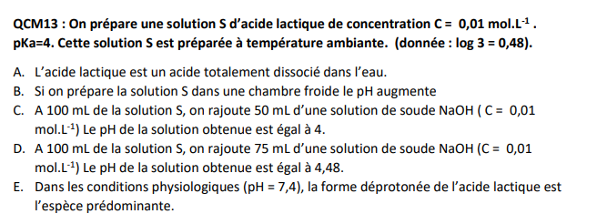 QCM sur le PH - UE3 - Biophysique - Tutorat Associatif Toulousain