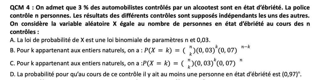 QCM Biostats - UE4 - Biostatistiques - Tutorat Associatif Toulousain